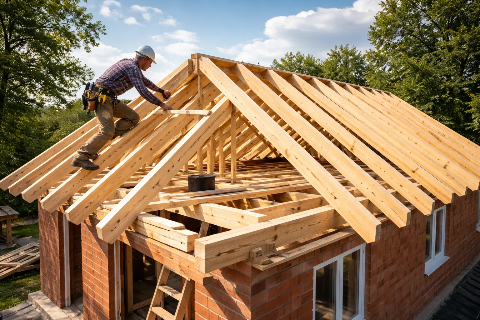 Стропильная система двухскатной крыши своими руками: схемы, чертежи и пошаговая инструкция